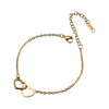 18K gold plated intertwined hearts bracelet with beads