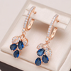 18K rose gold plated sapphire petals earrings