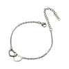 Bracelet with intertwined hearts in 925 Sterling Silver and beads