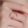 Moon and star halloween ring with zirconia and hypoallergenic steel with 18K rose gold plating