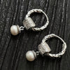 Hanging Pearl Earrings with Filigree plated in 925 silver