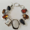 Vintage Bracelet in aged silver 925 with inlaid gemstones