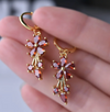 18 Karat Gold Plated Flower Dangling Earrings