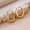 18 Karat Gold Plated hoop earrings with zirconia on the base