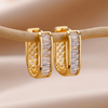 Classic 18 Karat Gold Plated hoop earrings with white crystals