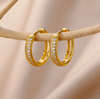 18 Karat Gold Plated hoop earrings in the shape of a circle with zirconias