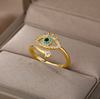 18 Karat Gold Plated ring against Evil Eye