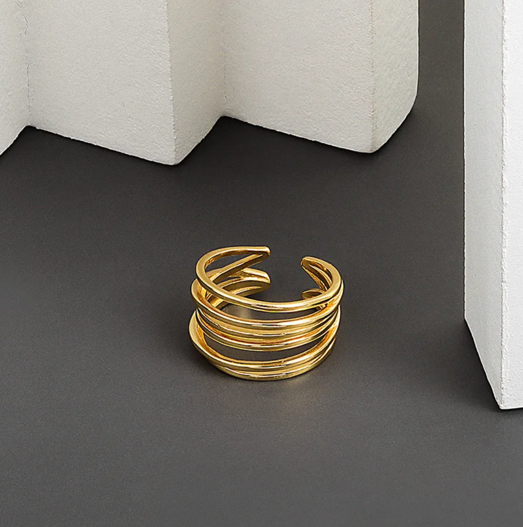 18 Karat Gold Plated ring Forest