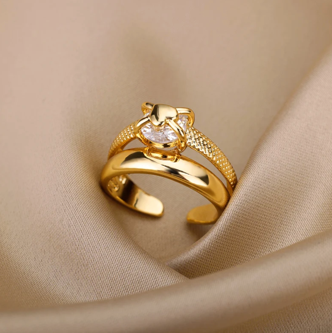 18 Karat Gold Plated ring pure heart