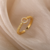 18 Karat Gold Plated Eternal Circle with Zirconia Ring