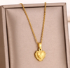 18 Karat Gold Plated Heart with Cross Necklace