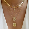 Set of 4 necklaces in 18 Karat Gold Plated with Choker and Crosses