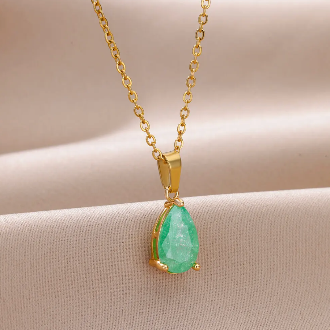 18 Karat Gold Plated necklace with aventurine zodiac stone