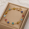 Multicolor 18 Karat Gold Plated bracelet against the evil eye