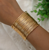 Thick 18 Karat Gold Plated bracelet in mesh style