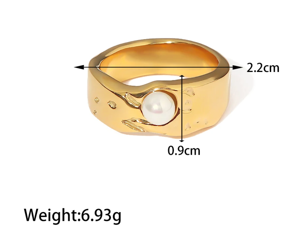 18 Karat Gold Plated ring with pearl of destiny