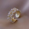 18 Karat Gold Plated ring with white caviar pearls