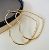 18K gold plated large heart hoop earrings