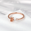 18K Rose Gold plated Adjustable Initial ring for gift