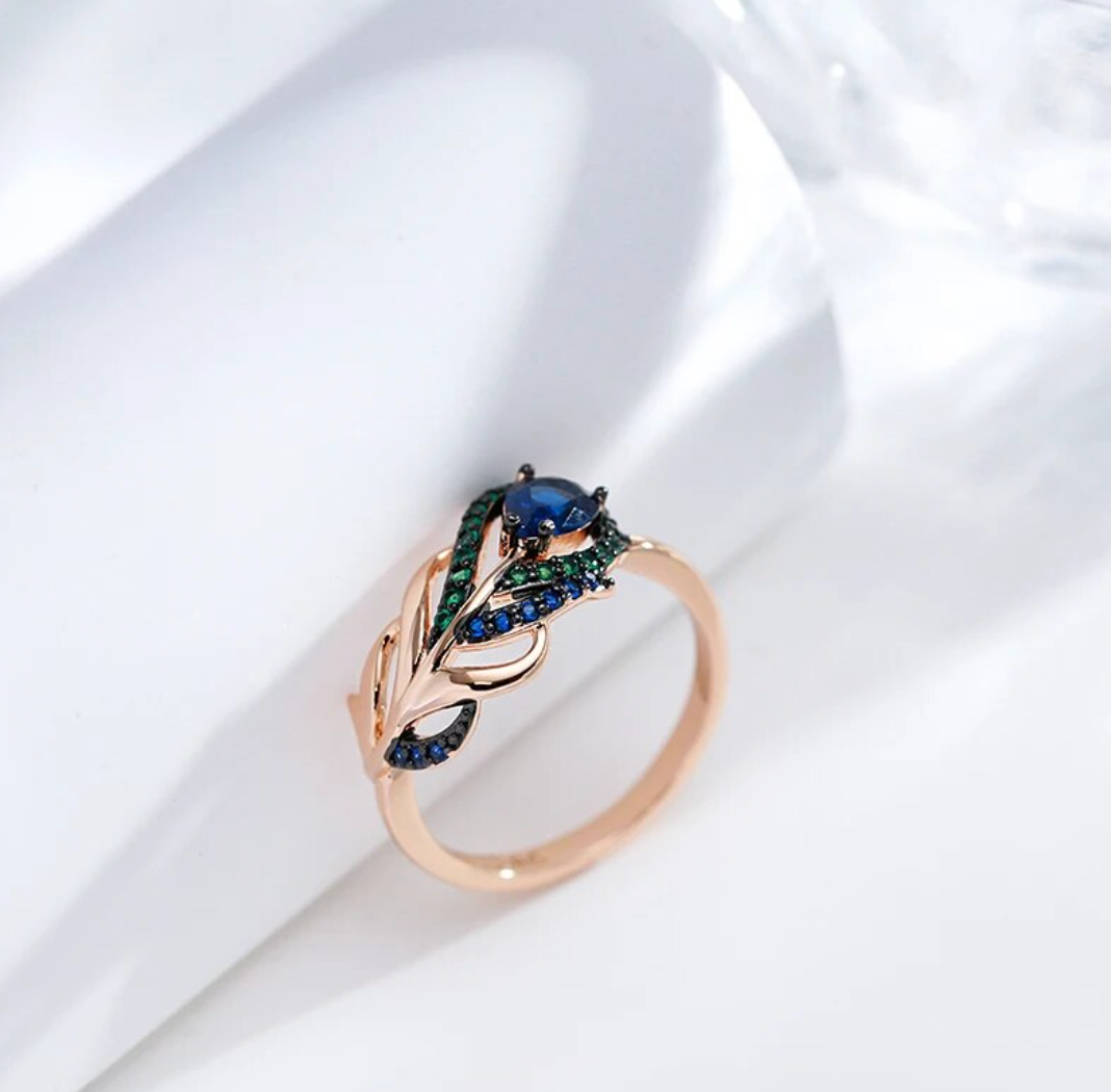 Peacock Set with 18K rose gold plating