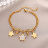 Classic 18 karat gold plated chain bracelet with enameled stars