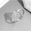 Hypoallergenic 925 sterling silver plated steel spider web halloween ring