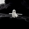 925 sterling silver plated hypoallergenic steel cute ghost ring