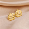 Pumpkin earrings "halloween" in hypoallergenic steel plated 18K