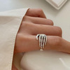 925 sterling silver plated hypoallergenic steel skeleton finger ring for halloween