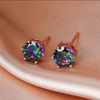 Magic stone earrings for halloween night with sparkling zirconias and hypoallergenic 18K rose gold plated