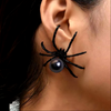 Halloween spider earrings with freshwater pearl