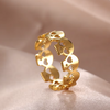 18K gold plated hypoallergenic steel skull ring for halloween