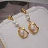 Baroque Pearl Hanging Earrings plated in 18K gold