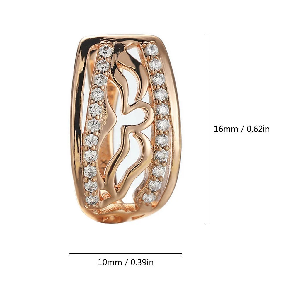 18K Rose Gold Elegant Unique Earrings