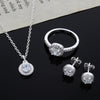 Elegant Brilliant Set of Necklace + Earrings + Ring