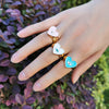 Set of 3 hand painted rings