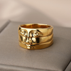 18K Gold Plated Set of 3 Adjustable & Stackable Rings