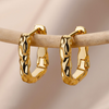 Abstract 18K gold-plated hoop earrings