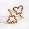 18K Gold Plated Adjustable butterfly ring with cubic zirconia stones