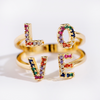 18K Gold Plated Adjustable LOVE Ring