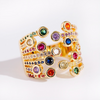 Adjustable 18K Gold Plated imperial style ring with zirconia