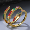 Adjustable 18K Gold Plated spiral ring with cubic zirconia stones