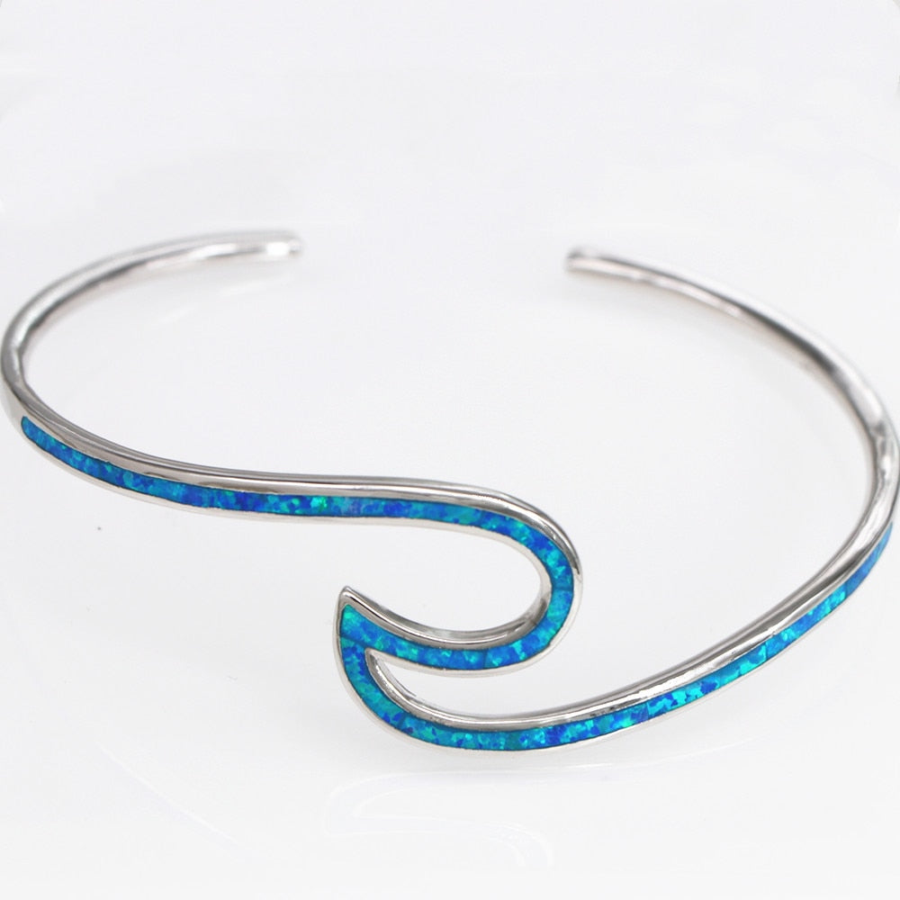 Sea Wave Adjustable Rigid Adjustable Bracelet