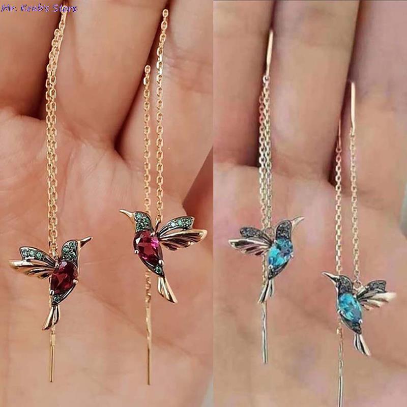 Hummingbird Dainty Earrings - Hand Painted