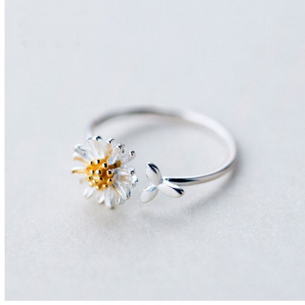 Radiant Sunflower Ring - Enamel Hand Painted