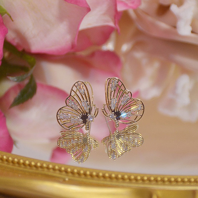 Butterfly earrings in love