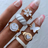 Exclusive set of 6 hand-enamelled luxury rings