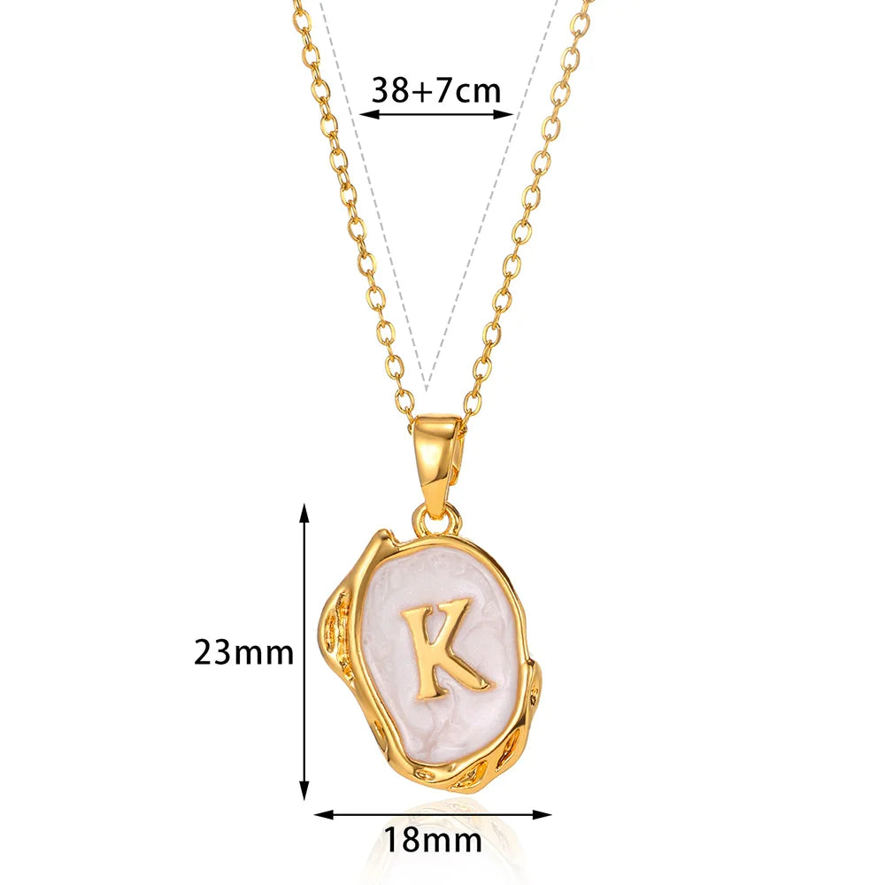 Lovely Necklace with Initials from the Bottom of the Sea in 18K Gold Plating