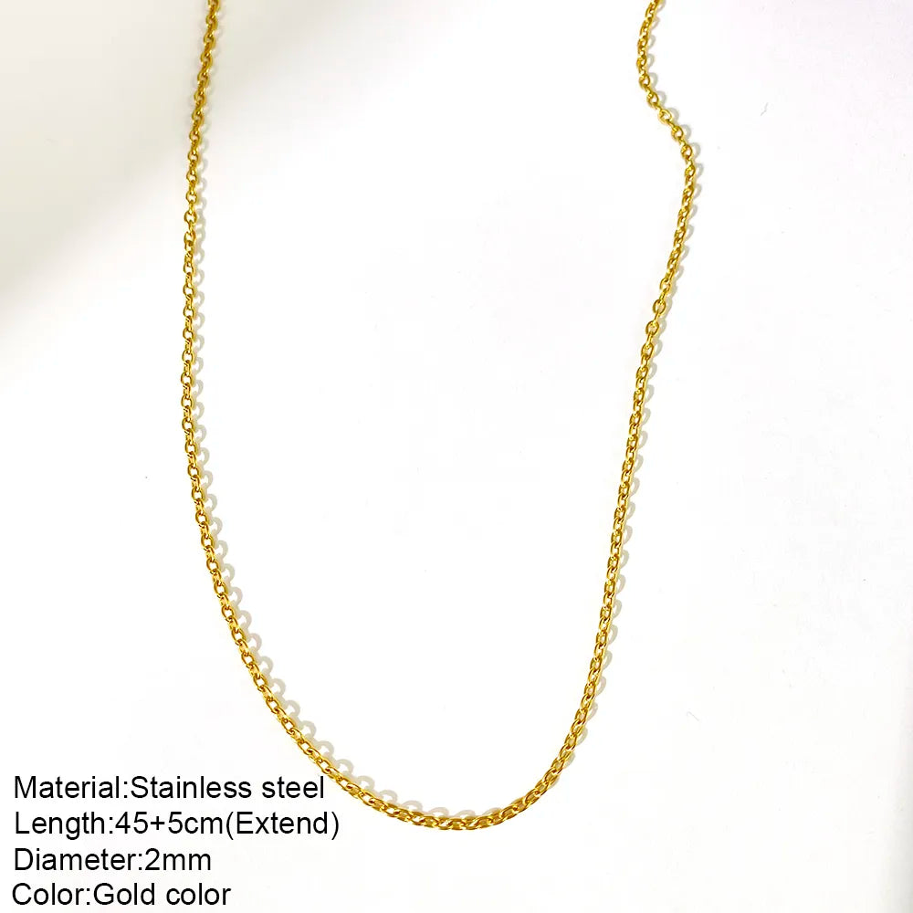 18K Gold Plated Small Shiny Initials Necklace with FREE Snake Chain Included