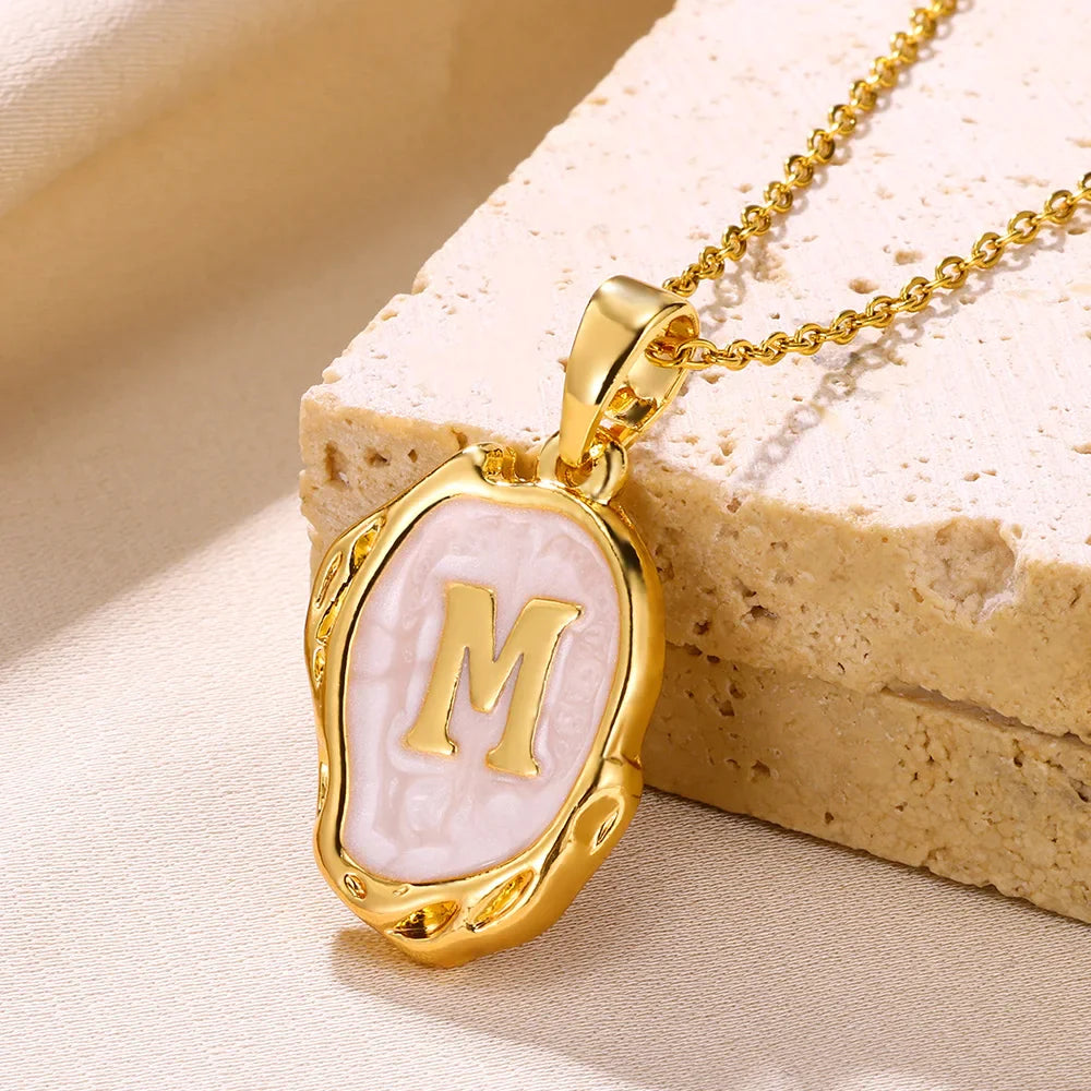 Lovely Necklace with Initials from the Bottom of the Sea in 18K Gold Plating